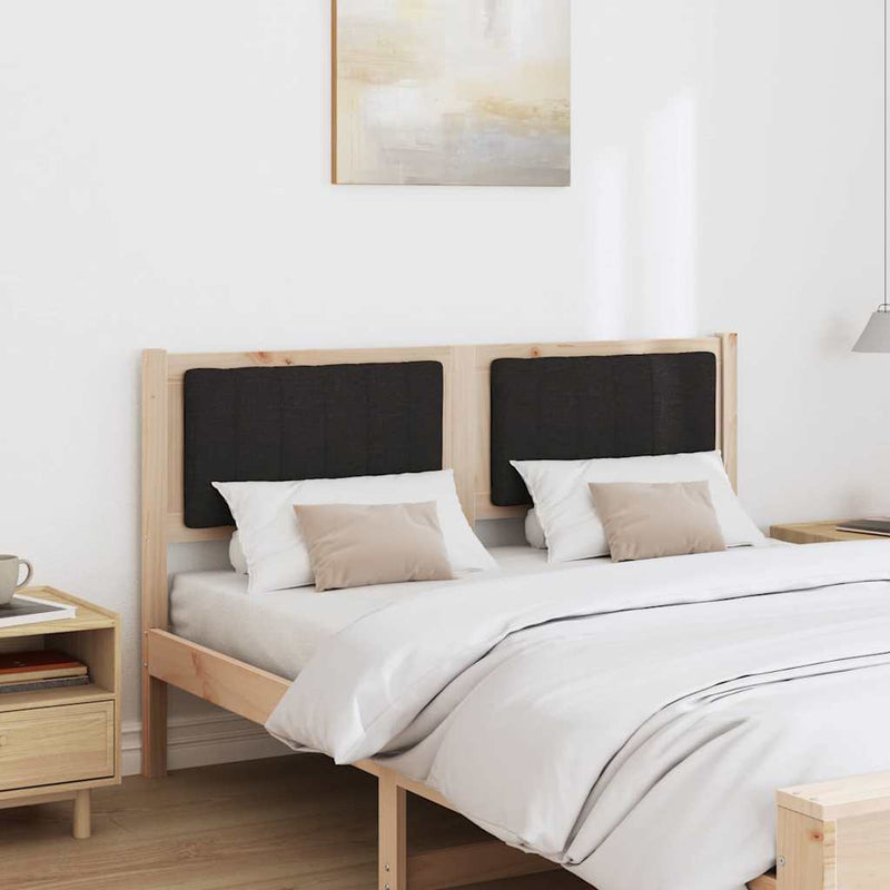 vidaXL Kárpitozott fejtámla fejtámlával Barna 135 cm Tömör fenyőfa