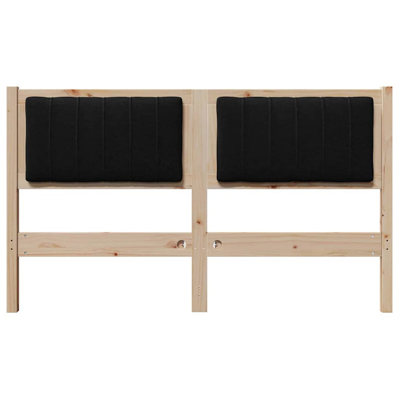 vidaXL Kárpitozott fejtámla fejtámlával Barna 135 cm Tömör fenyőfa