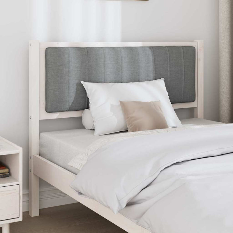 vidaXL Kárpitozott fejtámla fejtámlával Fehér 100 cm Tömör fenyőfa