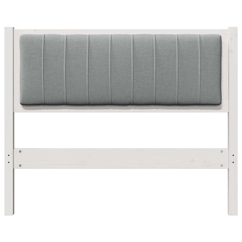 vidaXL Kárpitozott fejtámla fejtámlával Fehér 100 cm Tömör fenyőfa