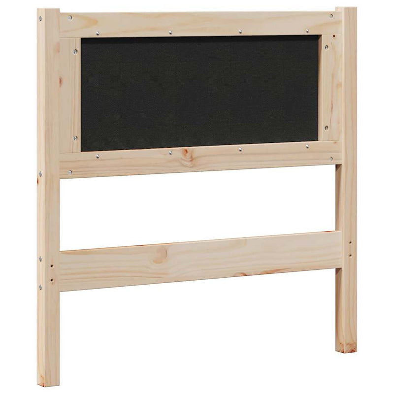 vidaXL Kárpitozott fejtámla fejtámlával Barna 80 cm Tömör fenyőfa