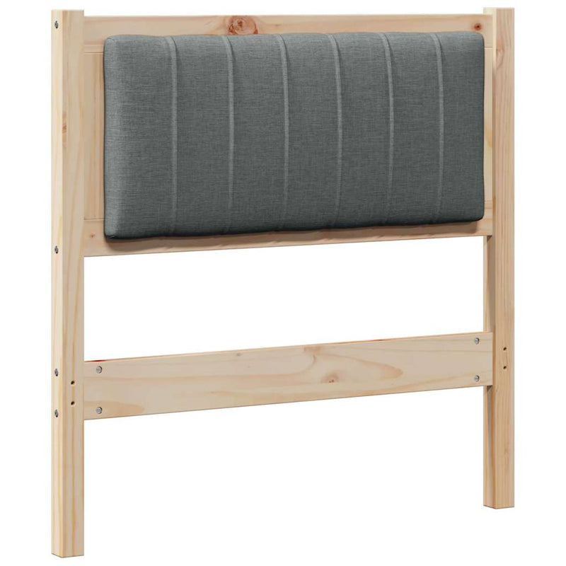 vidaXL Kárpitozott fejtámla fejtámlával Barna 80 cm Tömör fenyőfa