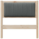 vidaXL Kárpitozott fejtámla fejtámlával Barna 80 cm Tömör fenyőfa