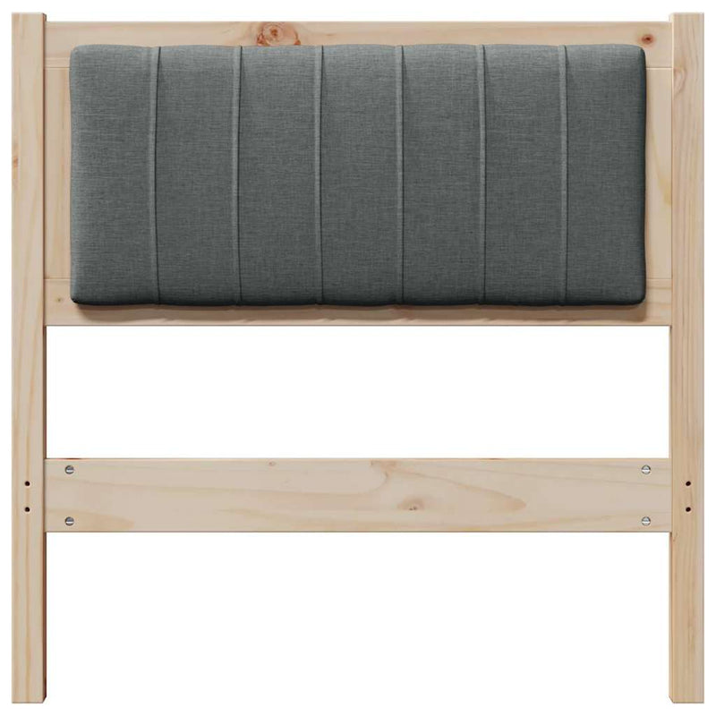 vidaXL Kárpitozott fejtámla fejtámlával Barna 80 cm Tömör fenyőfa