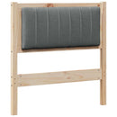 vidaXL Kárpitozott fejtámla fejtámlával Barna 75 cm Tömör fenyőfa