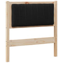 vidaXL Kárpitozott fejtámla fejtámlával Barna 75 cm Tömör fenyőfa