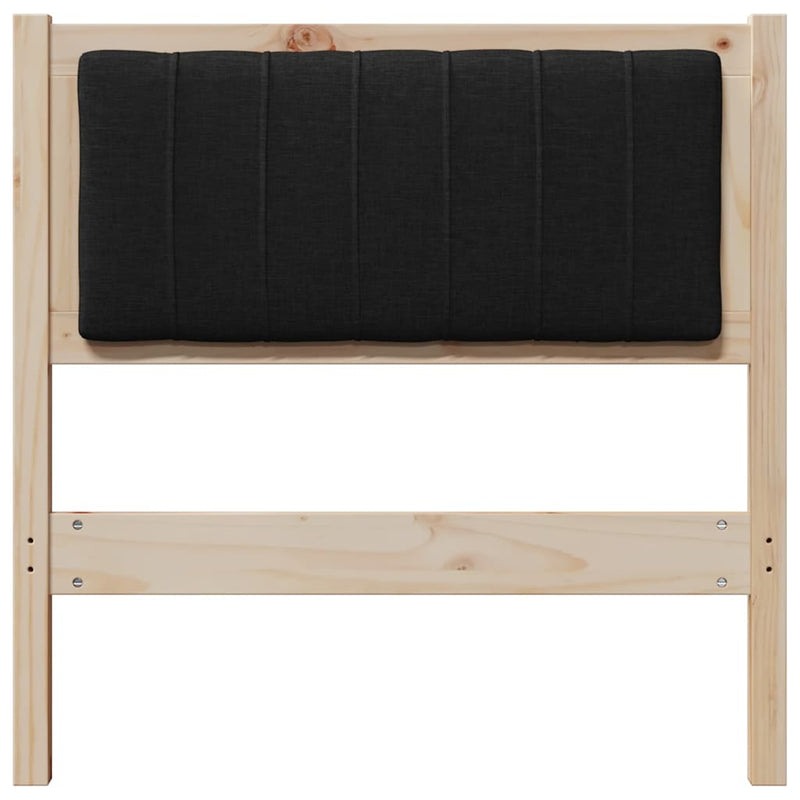 vidaXL Kárpitozott fejtámla fejtámlával Barna 75 cm Tömör fenyőfa