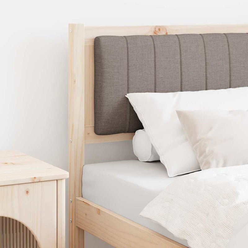vidaXL Kárpitozott fejtámla fejtámlával Barna 75 cm Tömör fenyőfa