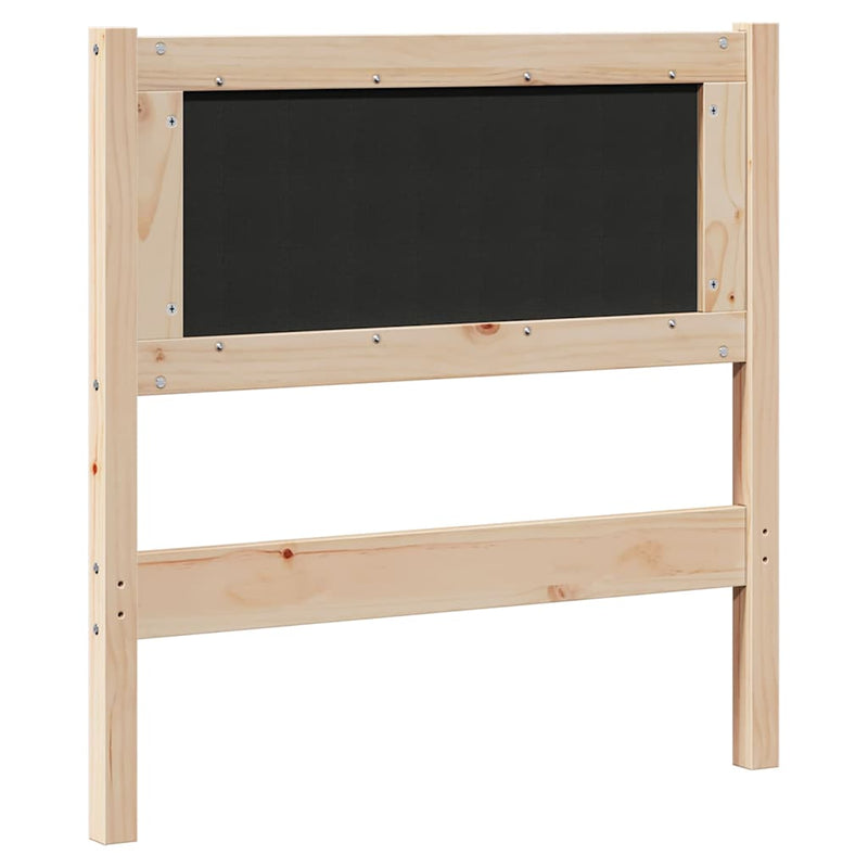 vidaXL Kárpitozott fejtámla fejtámlával Barna 75 cm Tömör fenyőfa