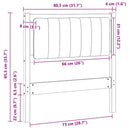 vidaXL Kárpitozott fejtámla fejtámlával Fehér 75 cm Tömör fenyőfa