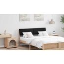vidaXL Kárpitozott fejtámla Fekete 135 cm Tömör fenyőfa