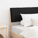 vidaXL Kárpitozott fejtámla Fekete 90 cm Tömör fenyőfa