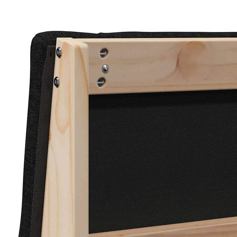 vidaXL Kárpitozott fejtámla Fekete 80 cm Tömör fenyőfa