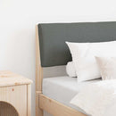 vidaXL Kárpitozott fejtámla Sötétszürke 75 cm Tömör fenyőfa