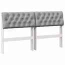 vidaXL Kárpitozott fejtámla Világosszürke 140 cm Tömör fenyőfa