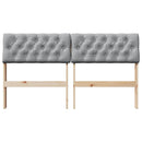 vidaXL Kárpitozott fejtámla Világosszürke 135 cm Tömör fenyőfa