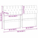 vidaXL Kárpitozott fejtámla Sötétszürke 135 cm Tömör fenyőfa