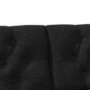 vidaXL Kárpitozott fejtámla Fekete 135 cm Tömör fenyőfa