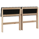 vidaXL Kárpitozott fejtámla Fekete 135 cm Tömör fenyőfa