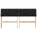 vidaXL Kárpitozott fejtámla Fekete 135 cm Tömör fenyőfa