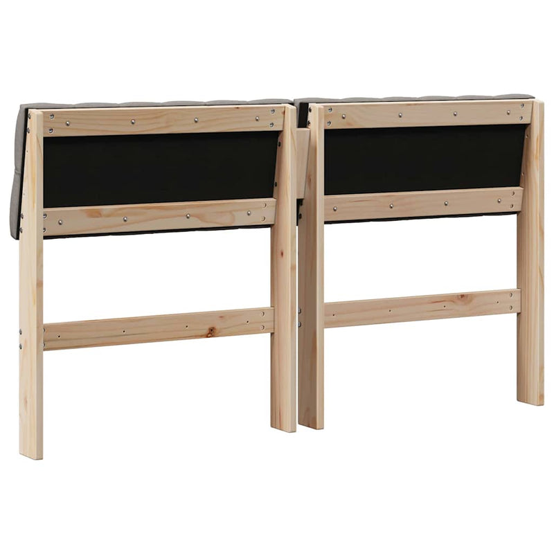 vidaXL Kárpitozott fejtámla Tópszínű 135 cm Tömör fenyőfa