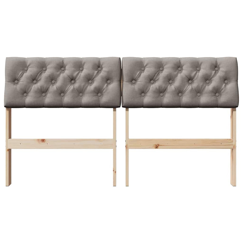 vidaXL Kárpitozott fejtámla Tópszínű 135 cm Tömör fenyőfa