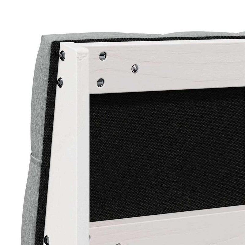 vidaXL Kárpitozott fejtámla Világosszürke 135 cm Tömör fenyőfa