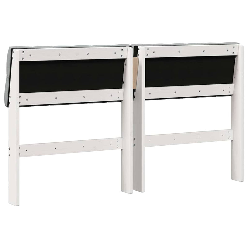 vidaXL Kárpitozott fejtámla Világosszürke 135 cm Tömör fenyőfa