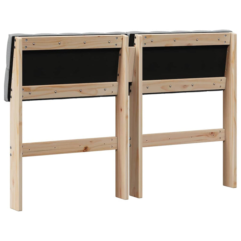 vidaXL Kárpitozott fejtámla Világosszürke 120 cm Tömör fenyőfa