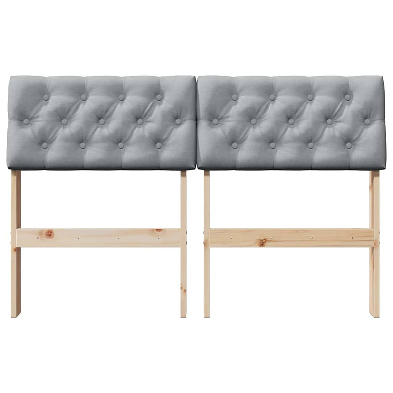 vidaXL Kárpitozott fejtámla Világosszürke 120 cm Tömör fenyőfa