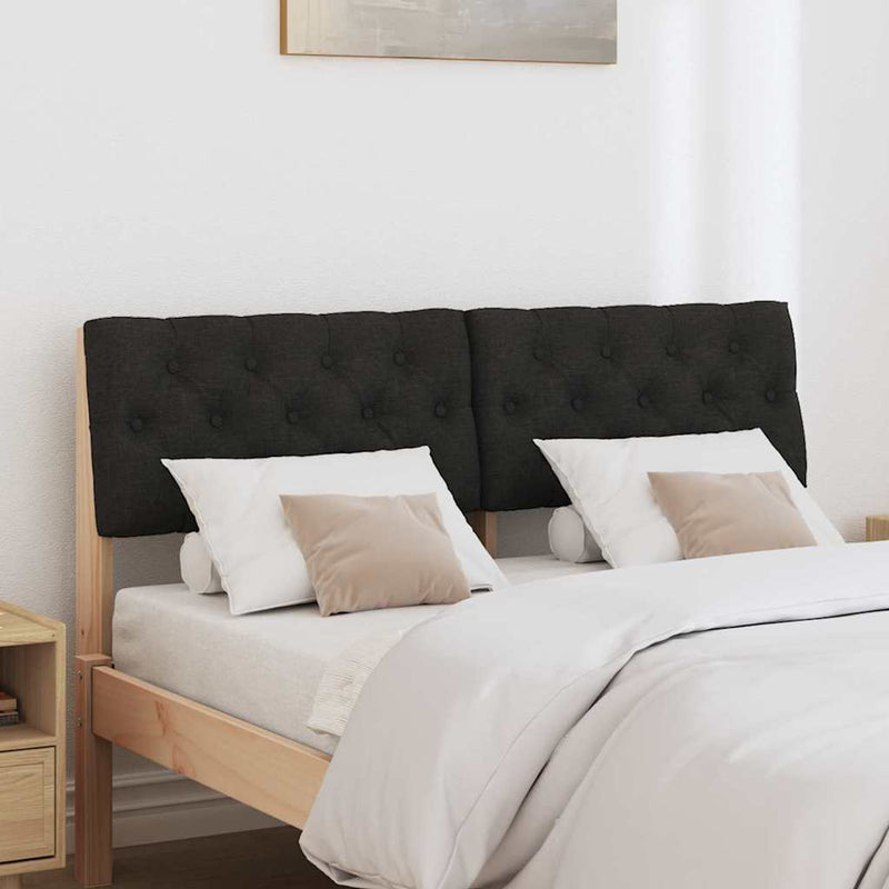 vidaXL Kárpitozott fejtámla Fekete 120 cm Tömör fenyőfa