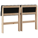 vidaXL Kárpitozott fejtámla Fekete 120 cm Tömör fenyőfa