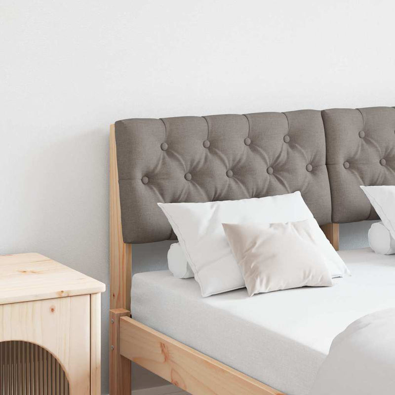 vidaXL Kárpitozott fejtámla Tópszínű 120 cm Tömör fenyőfa