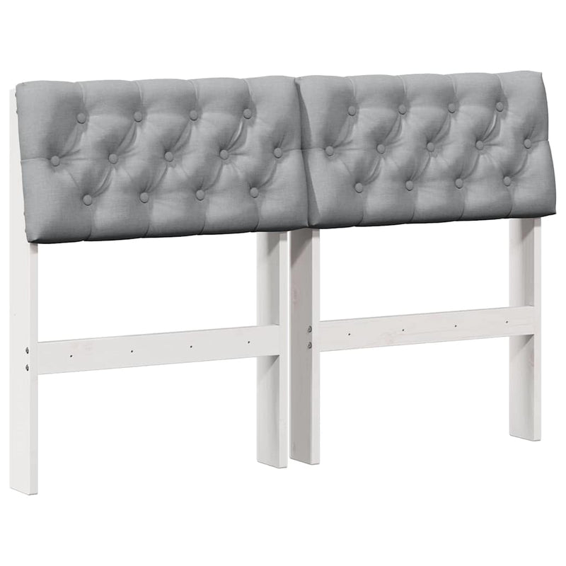 vidaXL Kárpitozott fejtámla Világosszürke 120 cm Tömör fenyőfa