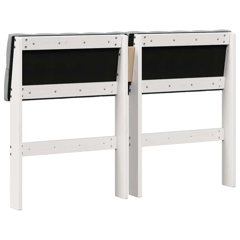 vidaXL Kárpitozott fejtámla Világosszürke 120 cm Tömör fenyőfa