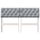 vidaXL Kárpitozott fejtámla Világosszürke 120 cm Tömör fenyőfa