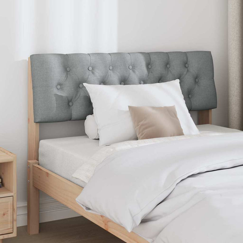 vidaXL Kárpitozott fejtámla Világosszürke 100 cm Tömör fenyőfa