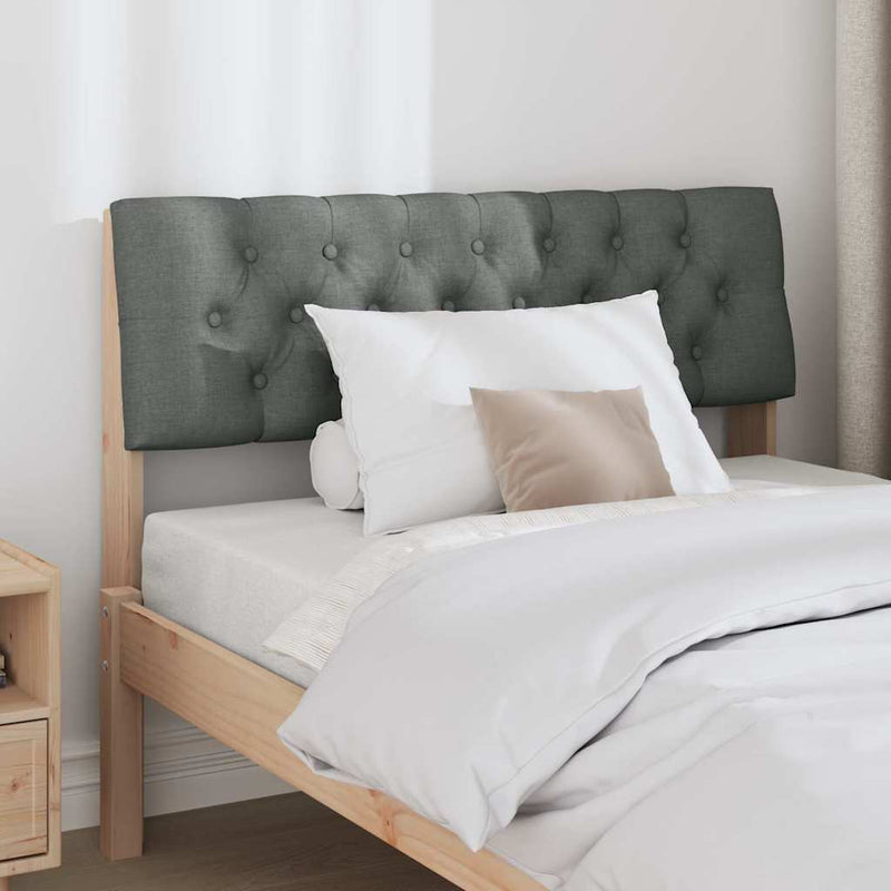 vidaXL Kárpitozott fejtámla Sötétszürke 100 cm Tömör fenyőfa