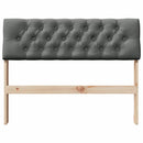 vidaXL Kárpitozott fejtámla Sötétszürke 100 cm Tömör fenyőfa