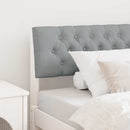 vidaXL Kárpitozott fejtámla Világosszürke 100 cm Tömör fenyőfa