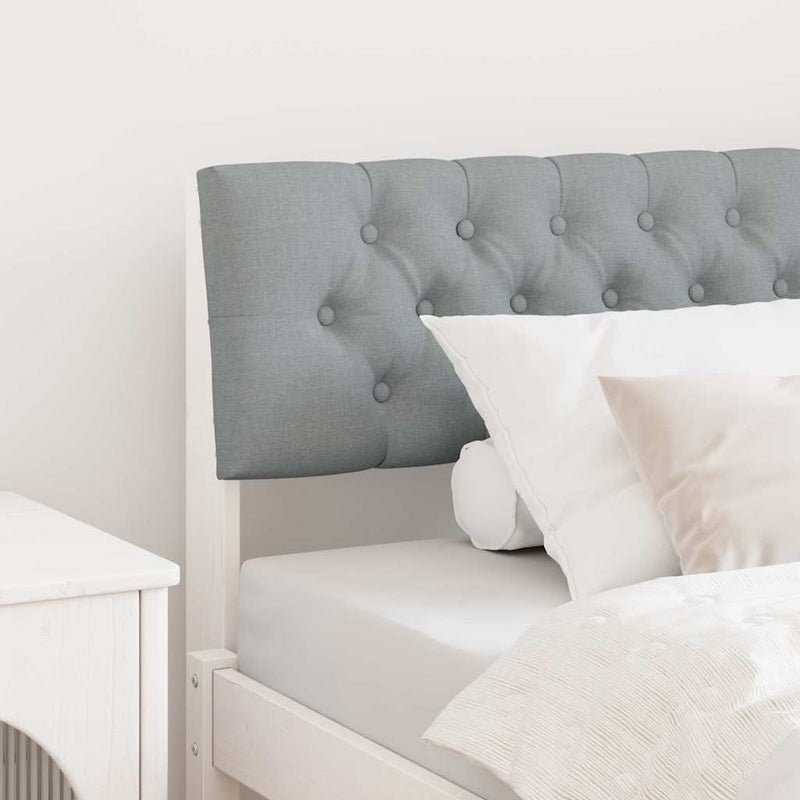 vidaXL Kárpitozott fejtámla Világosszürke 100 cm Tömör fenyőfa