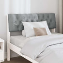 vidaXL Kárpitozott fejtámla Világosszürke 100 cm Tömör fenyőfa