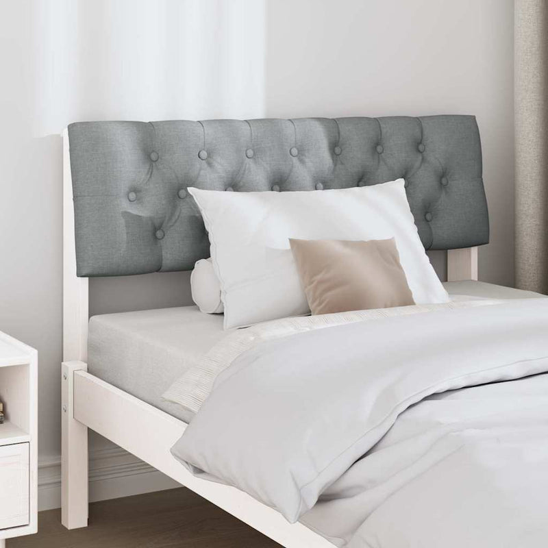 vidaXL Kárpitozott fejtámla Világosszürke 100 cm Tömör fenyőfa