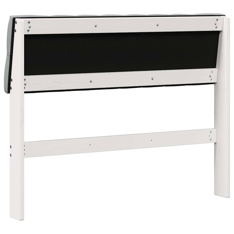 vidaXL Kárpitozott fejtámla Világosszürke 100 cm Tömör fenyőfa