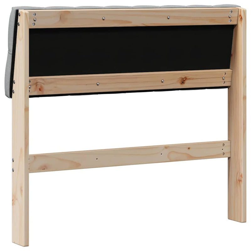 vidaXL Kárpitozott fejtámla Világosszürke 90 cm Tömör fenyőfa