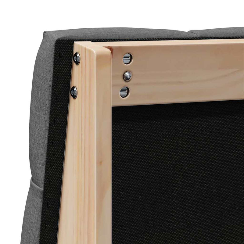 vidaXL Kárpitozott fejtámla Sötétszürke 90 cm Tömör fenyőfa