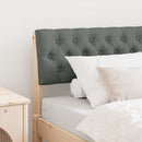 vidaXL Kárpitozott fejtámla Sötétszürke 90 cm Tömör fenyőfa