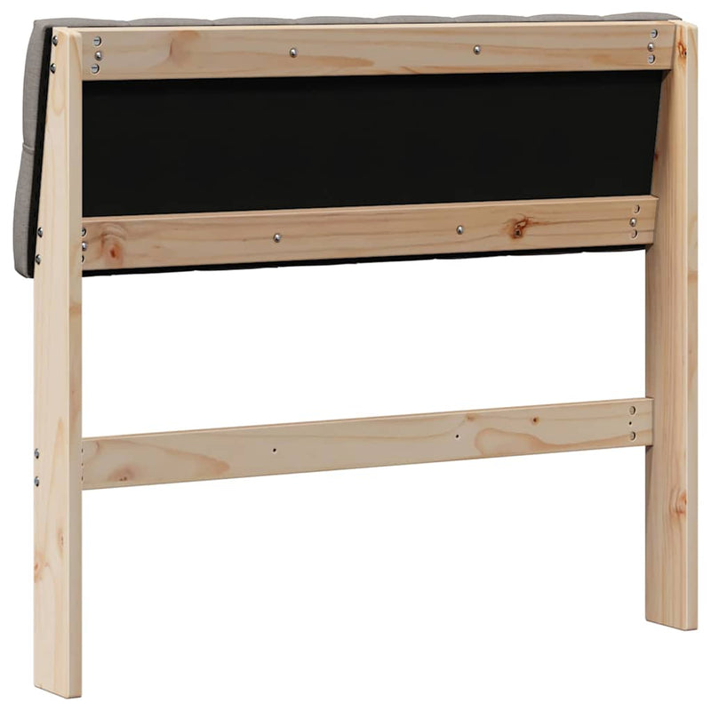 vidaXL Kárpitozott fejtámla Tópszínű 90 cm Tömör fenyőfa