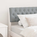 vidaXL Kárpitozott fejtámla Világosszürke 90 cm Tömör fenyőfa