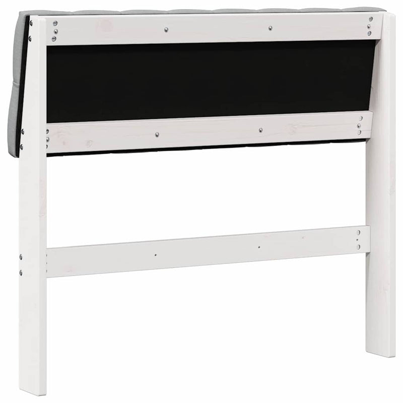 vidaXL Kárpitozott fejtámla Világosszürke 90 cm Tömör fenyőfa